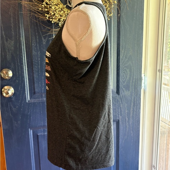 Women's Black Graphic Flag Tank Top size L - Picture 3 of 11